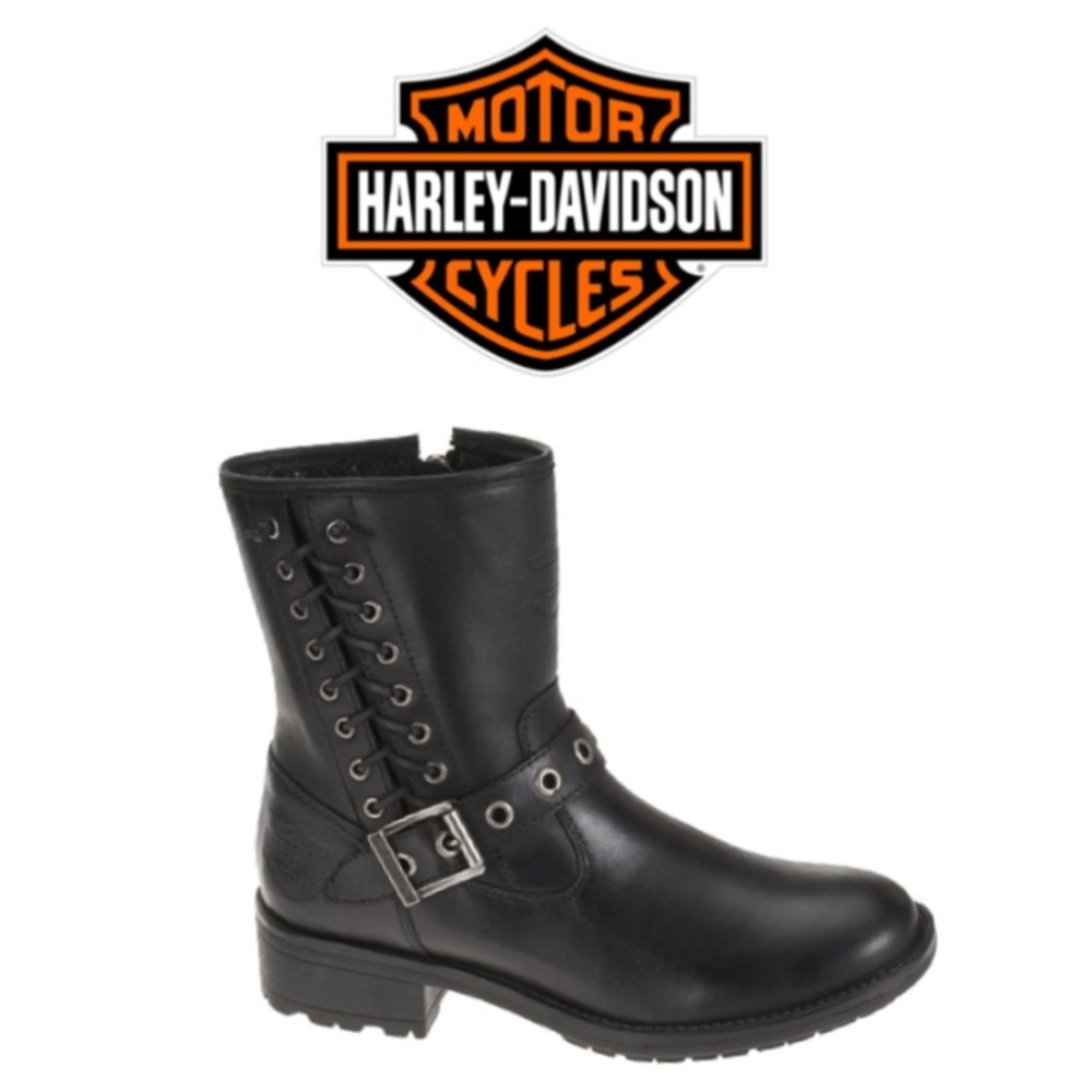 Harley-Davidson Women's Angelita 6.5-Inch Black Leather Boots. D83771 (7.5)